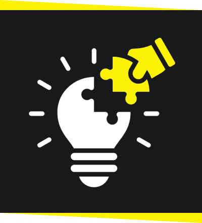 Lightbulb with puzzle piece concept